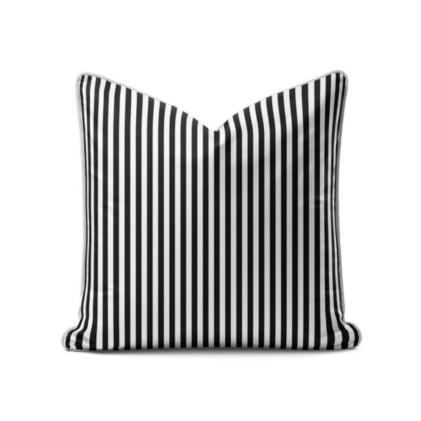 Scatter Cushion - Another Black and White Stripe with piping