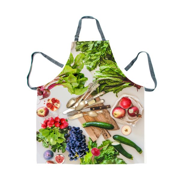 Apron - Vegetable spread on White