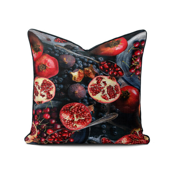 Scatter Cushion - A Berry and Pomegranate with Piping