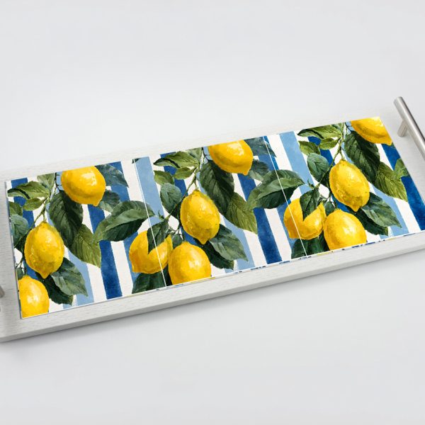Platter Tray - Amalfi Lemon Stripes