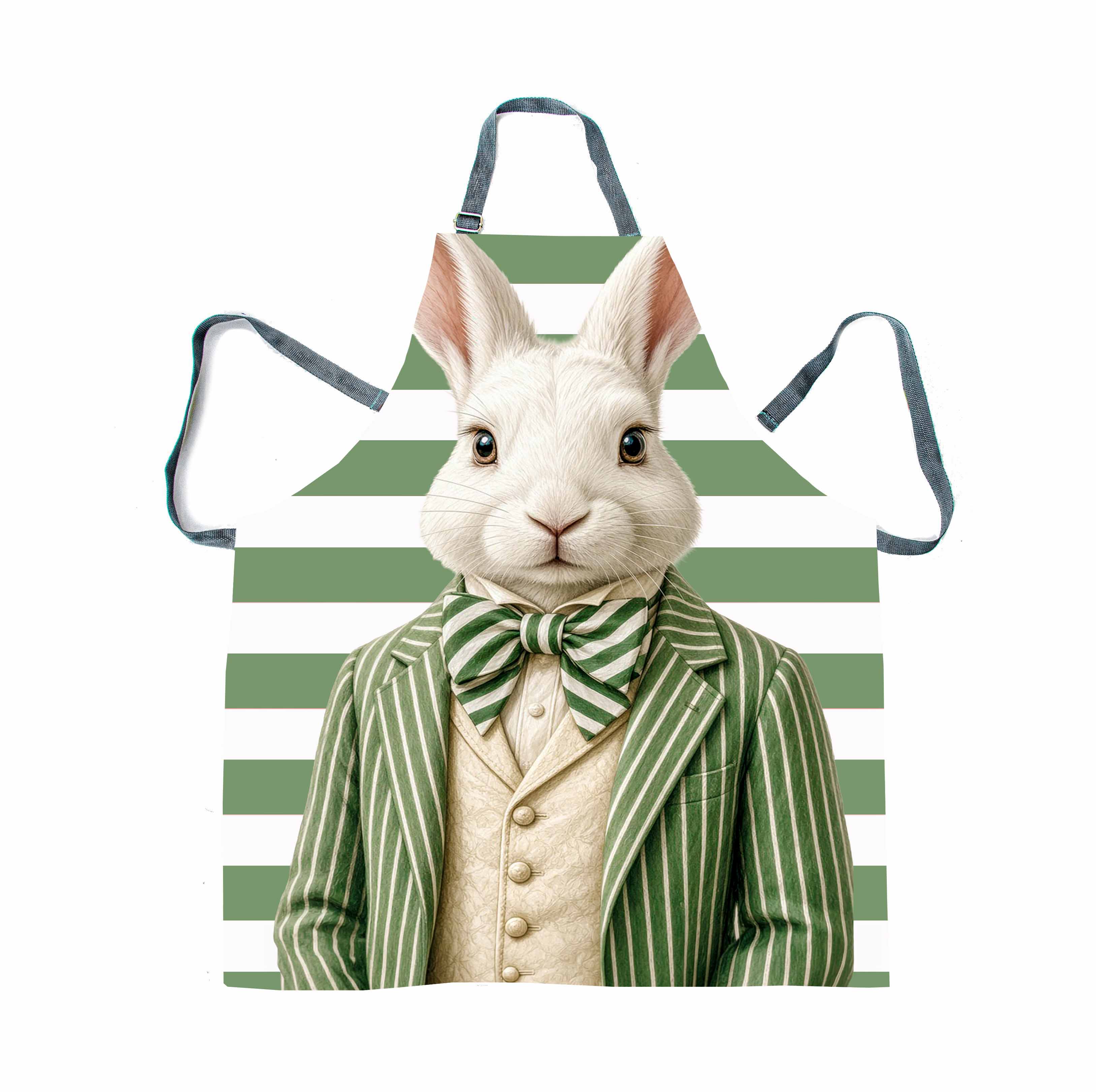 Apron_green Rabbit stripe4 Apron - Haas Green Stripe Jacket - Image 1
