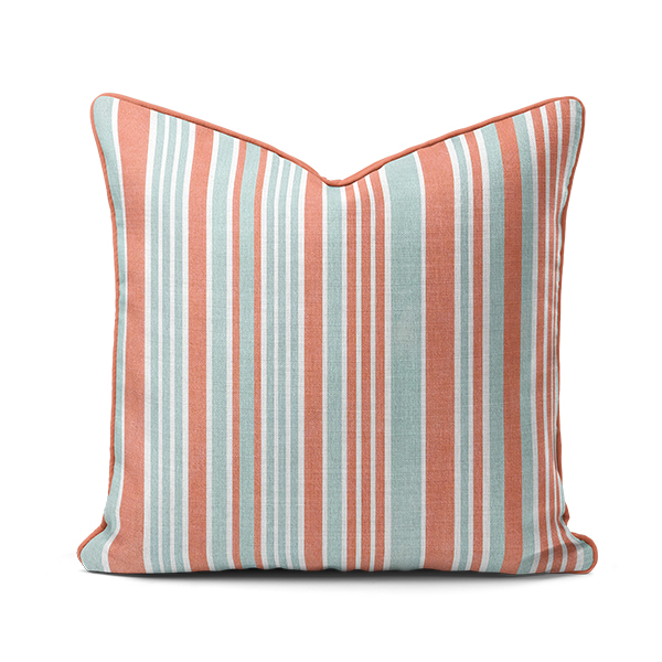 -----Online scatter 3 Scatter Cushion - Amalfi Stripe Green Coral - Image 1