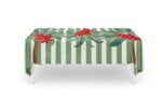 Tablecloth - Amalfi Green Red Stripe Palms & Berries - Image 2
