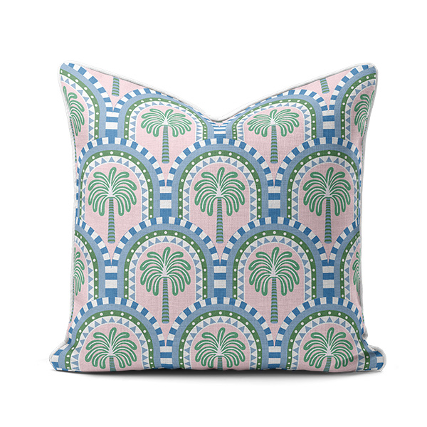 scatter palm blue Scatter Cushion - Amalfi Palm Tree Blue - Image 1