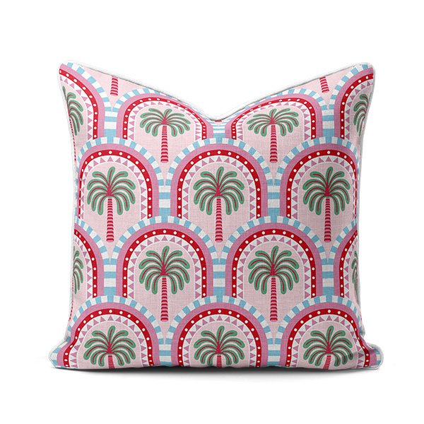 scatter palm pink Scatter Cushion - Amalfi Palm Tree Pink - Image 1
