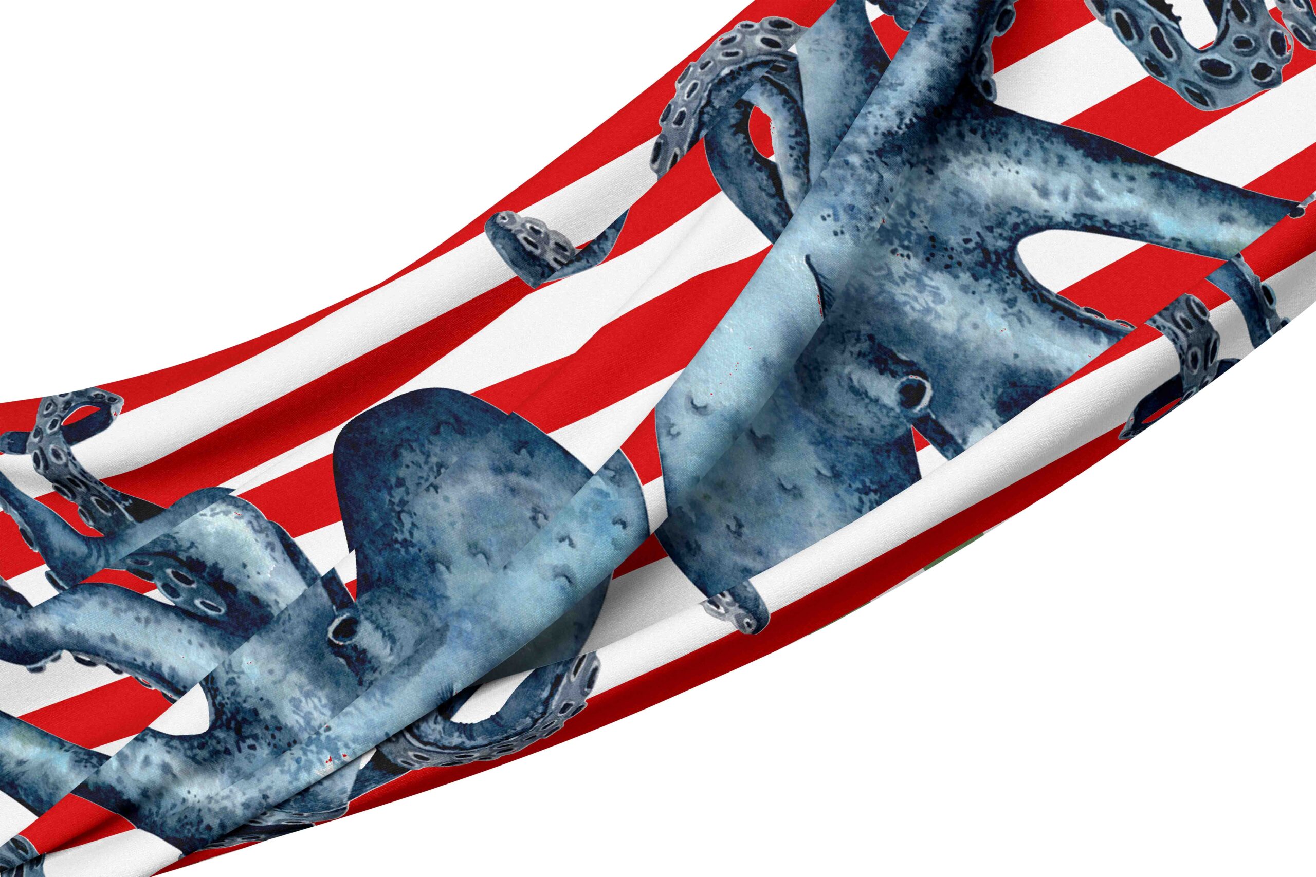 __tablecloth Octopus2 Tablecloth - Amalfi Red Stripe Octopus - Image 1