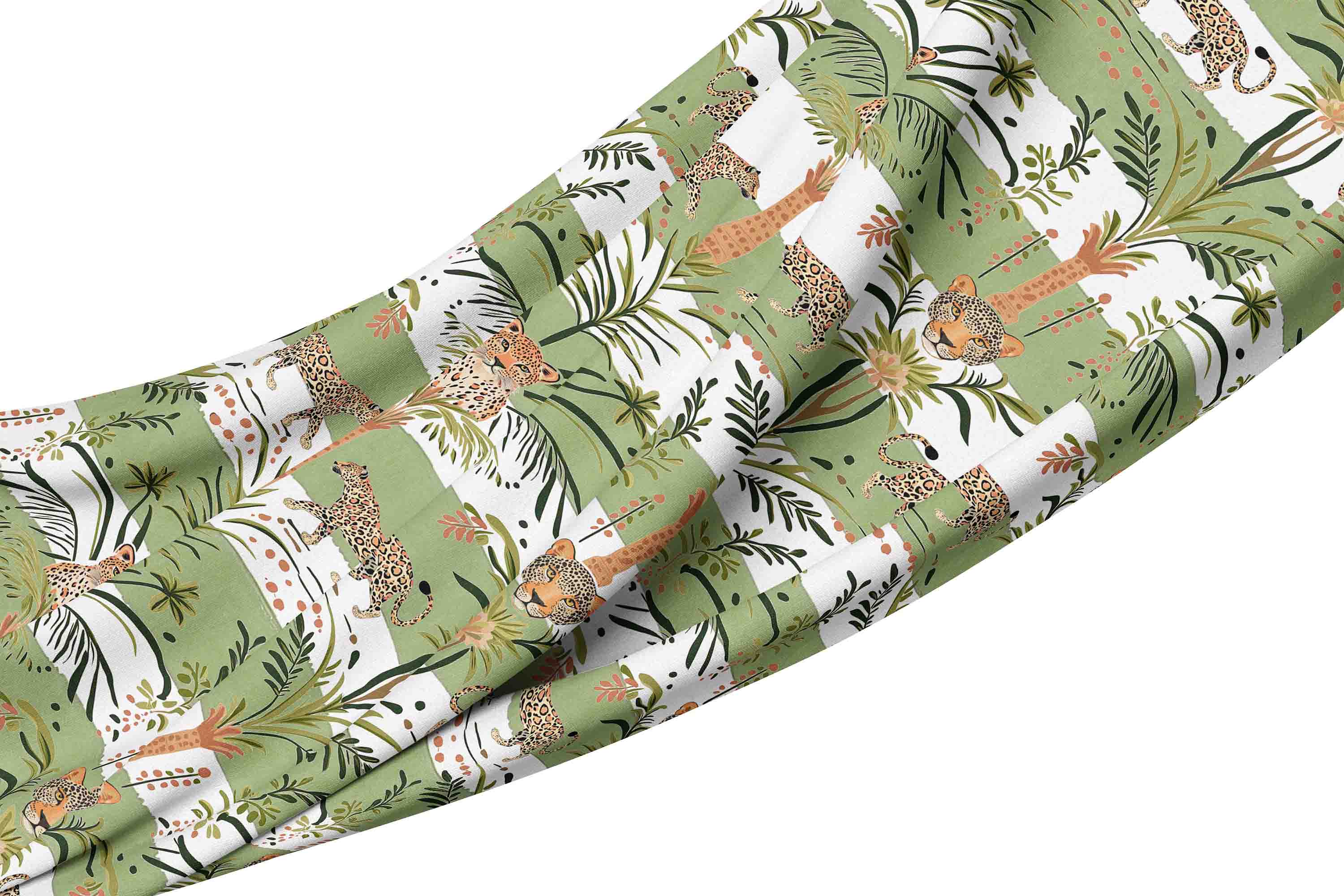 __tablecloth green stripe leopard Tablecloth - Africa Green Stripe Leopard Tripise - Image 1